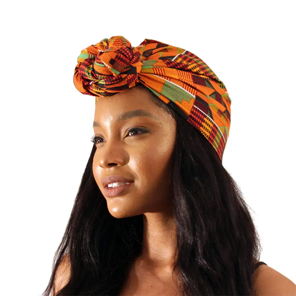 Kente head wrap Kente African Head Wraps Turban Protective Styles Turban Dashiki  cotton women wear Bandanas