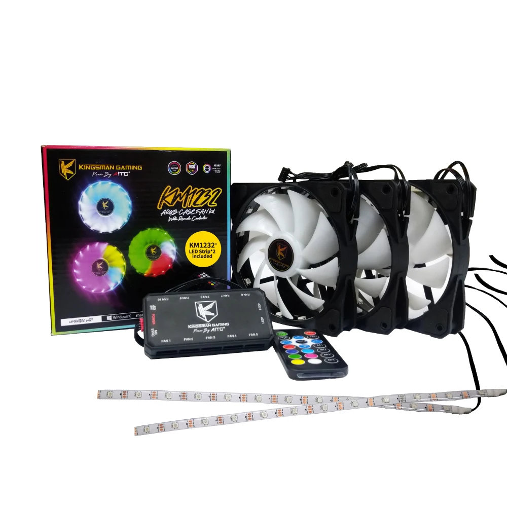 120mm ARGB PC Fan with light strips and remote control