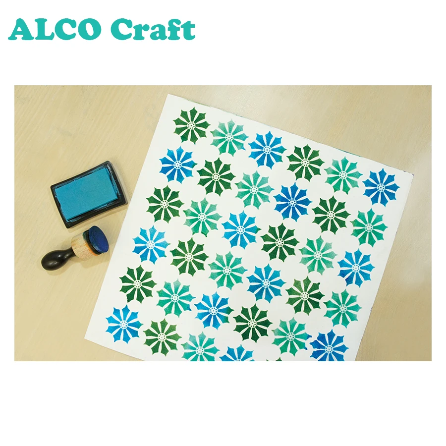 High quality 30x30 flower design custom wall stencil