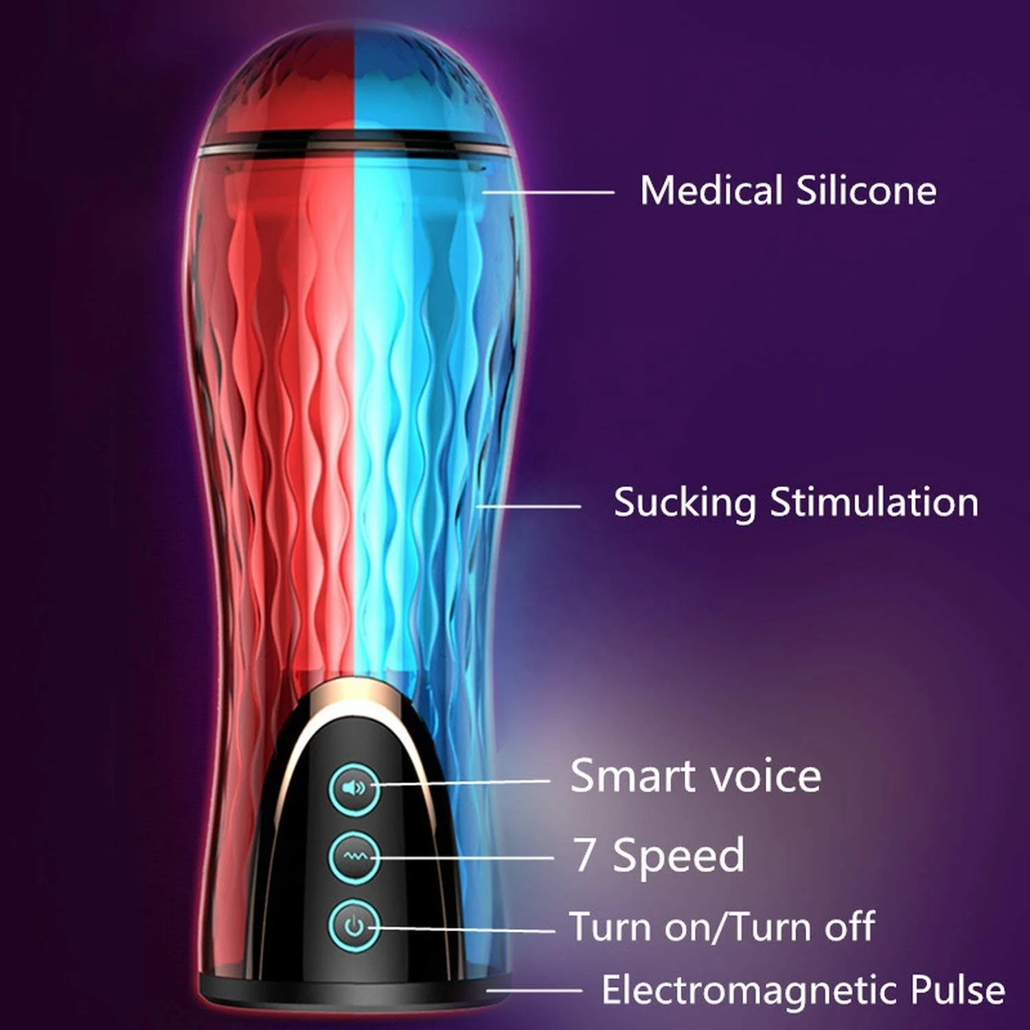 New Electric Telescopic Hands Free Male Masturbation  Cup Intelligent Voice Pocket Pussy