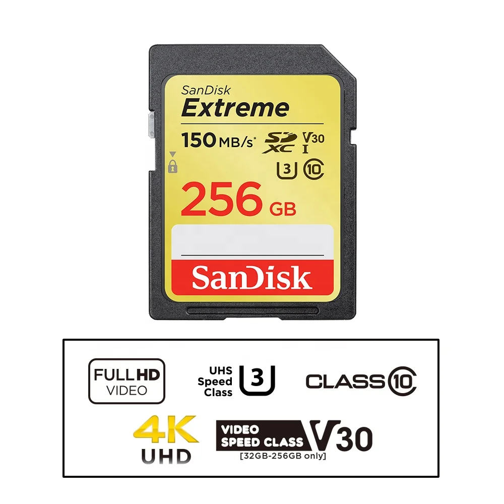Двойной Флеш-накопитель SanDisk Extreme SD карта SDHC карты SDSDXV5-256G-GNCIN UHS-I U3 class10 256GB