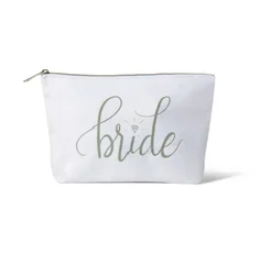 Популярная белая или Серебряная косметичка невесты из холста