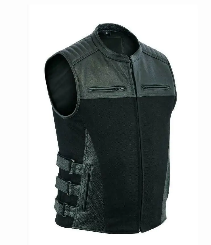 Женский Байкерский кожаный жилет ручной работы мотоциклетный бронированный из натуральной кожи изготовленный на заказ оптовая продажа с завода OEM