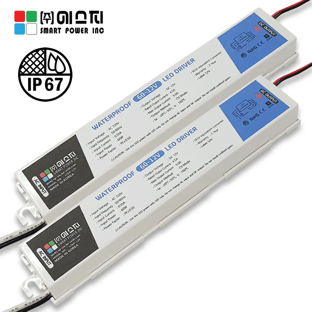Маленький размер SMPS 220 В переменного тока вход одиночный выход 12 в 60 Вт источник питания 12 В 60 Вт Светодиодный модуль питания Корея