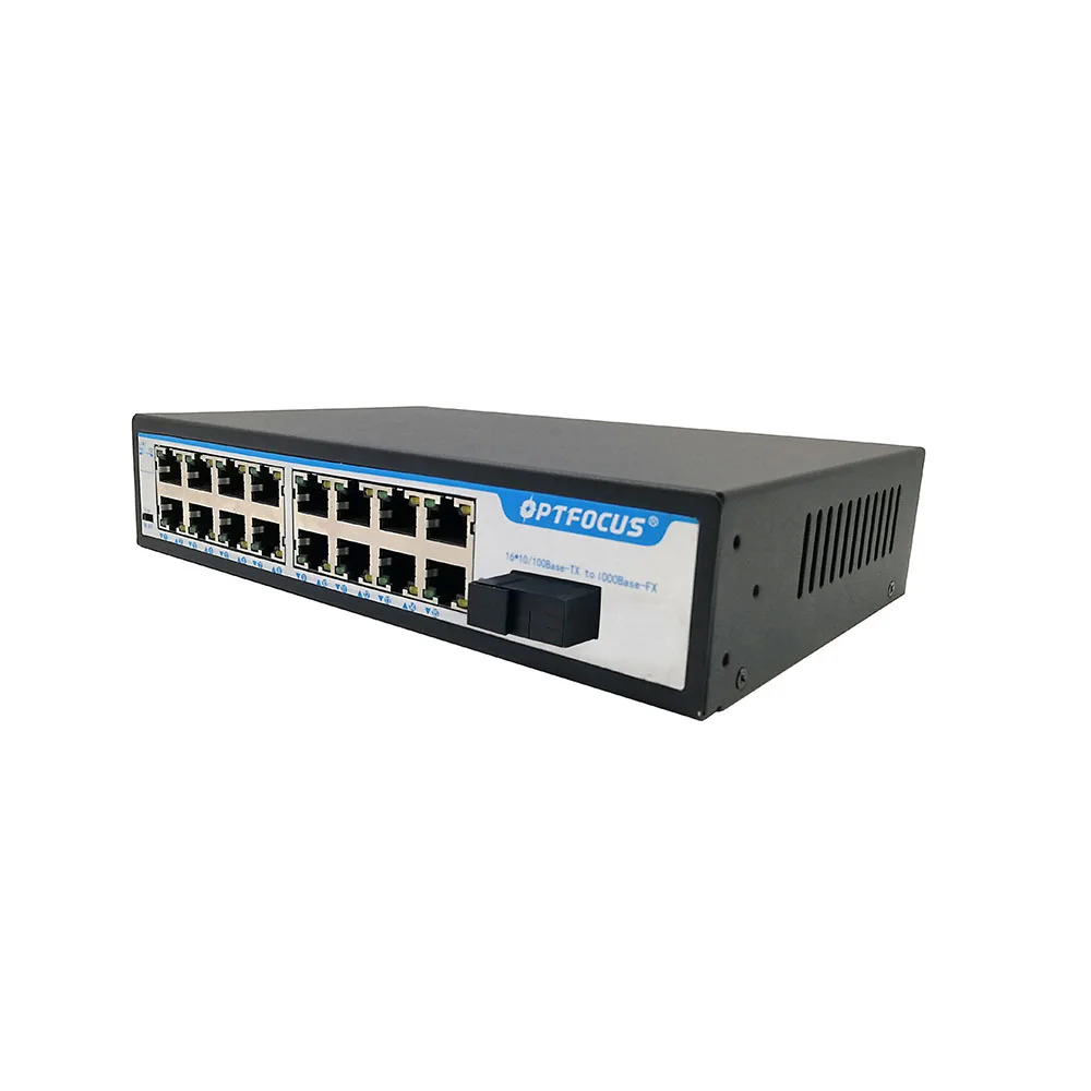 8 100 м волокно Sc интерфейс 2 Gigabit Uplink Ethernet 16 каналов конвергенции переключатель