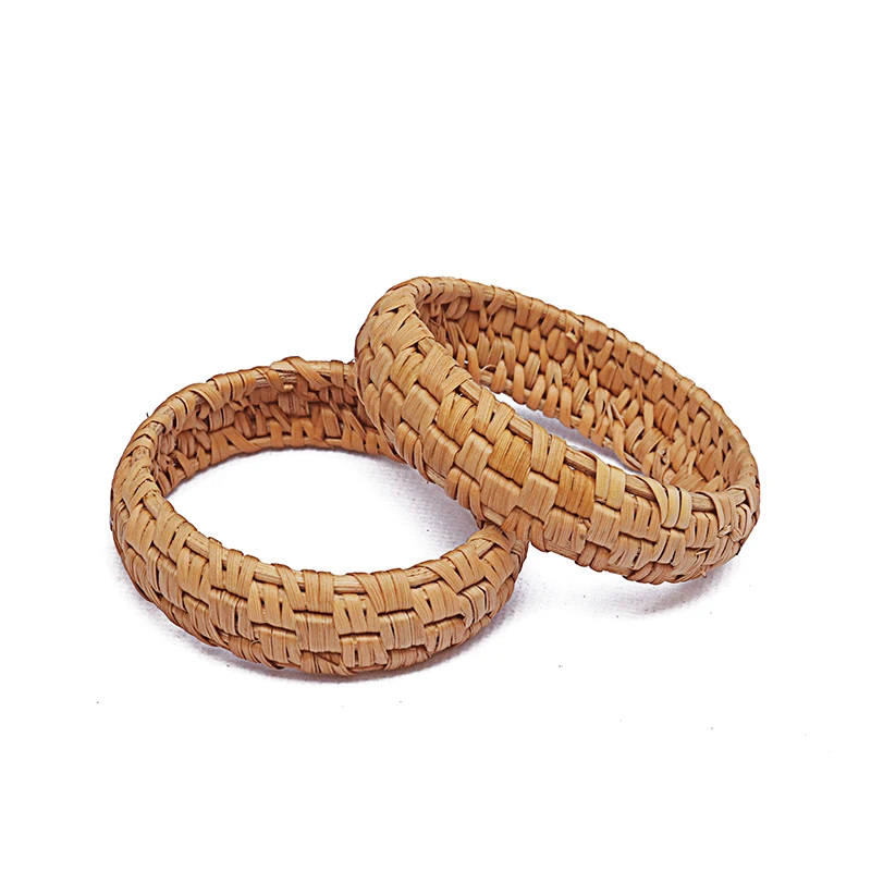 
Natural Rattan bangle bracelet Handwoven wooden Straw charm bracelet large circle ring rattan bangles 