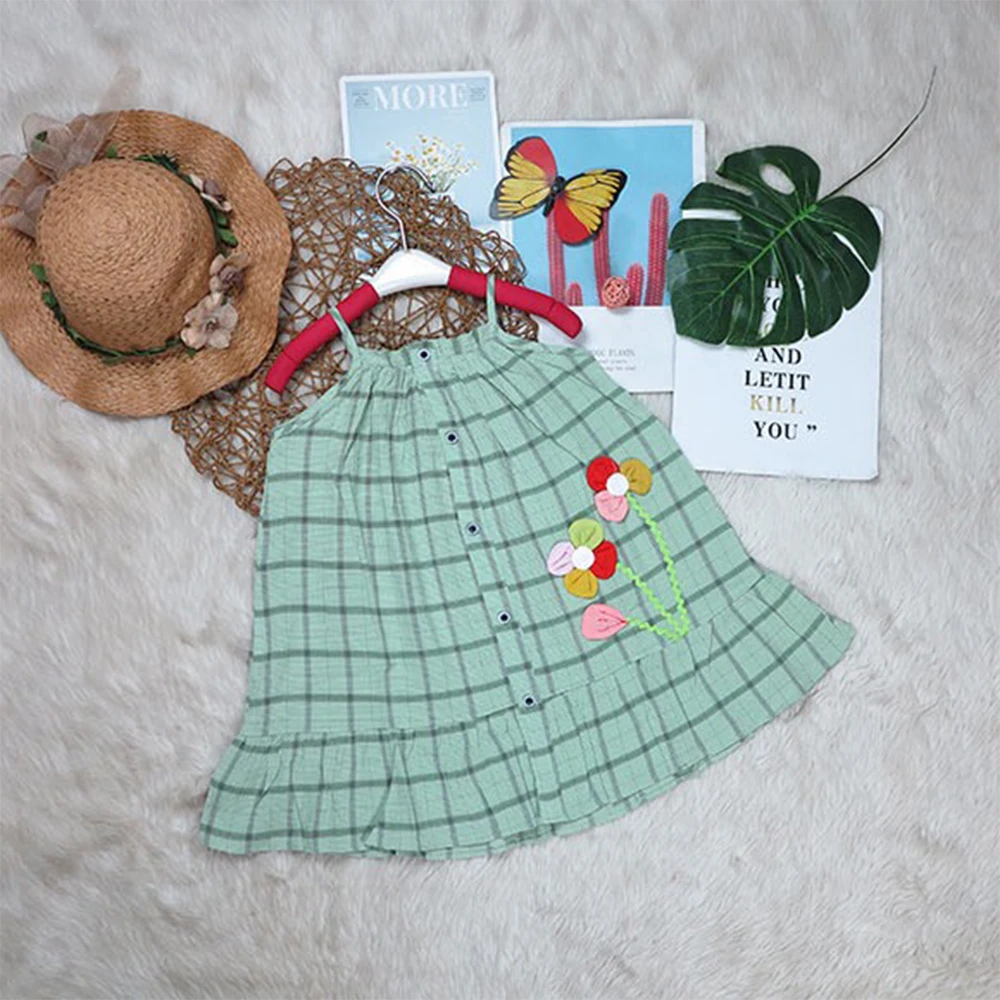Summer Girls Dresses Kids Girls Sleeveless Dresses Girls Clothes Casual Dresses Made In Vietnam