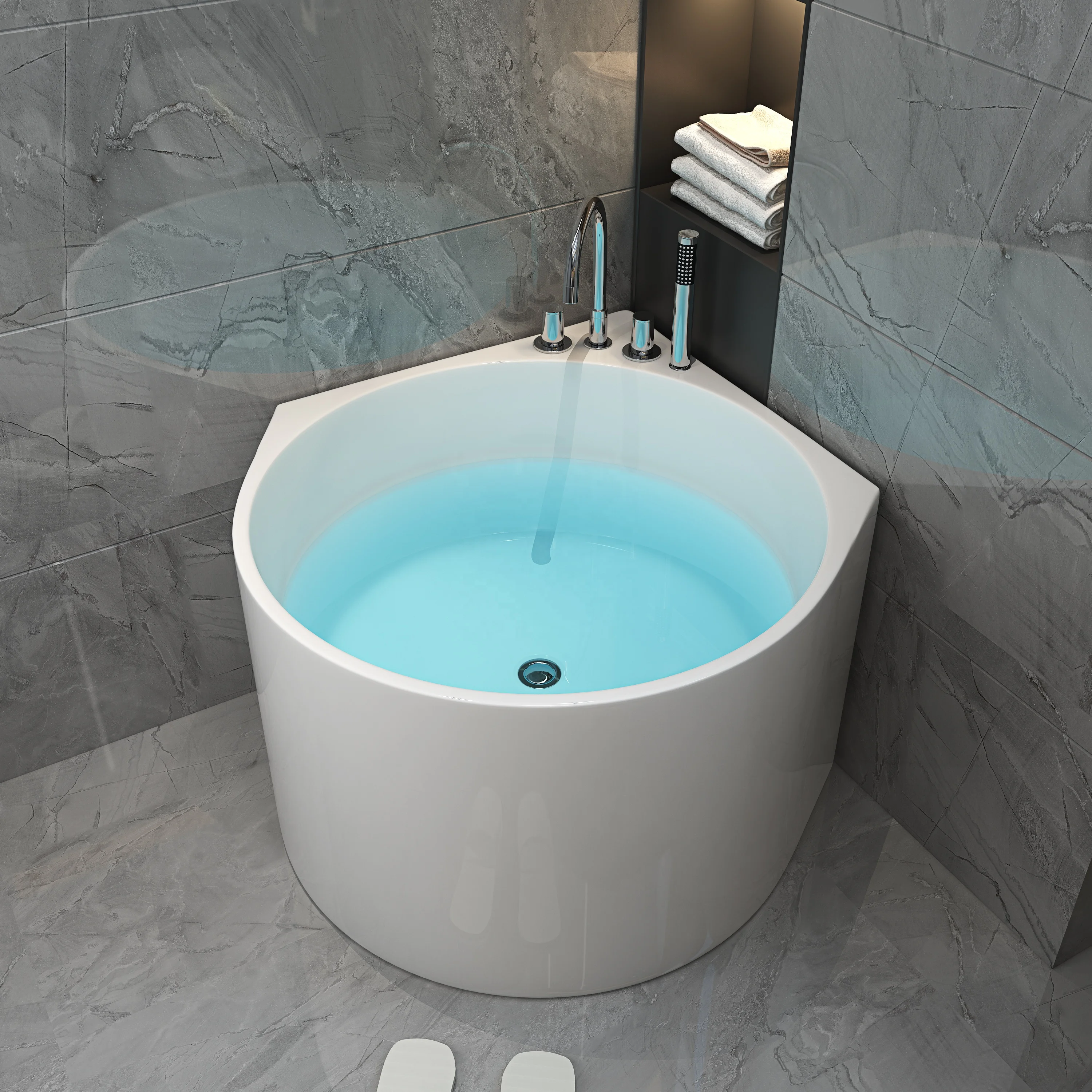 wholesale small round bath tub whirlpool acrylic freestanding bathtubs for hotel home bathroom