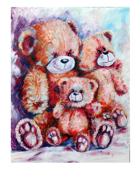 
New Arrived 2021 Customized Wall Pictures HD Canvas Art Prints Animal Bear Family home decoration 