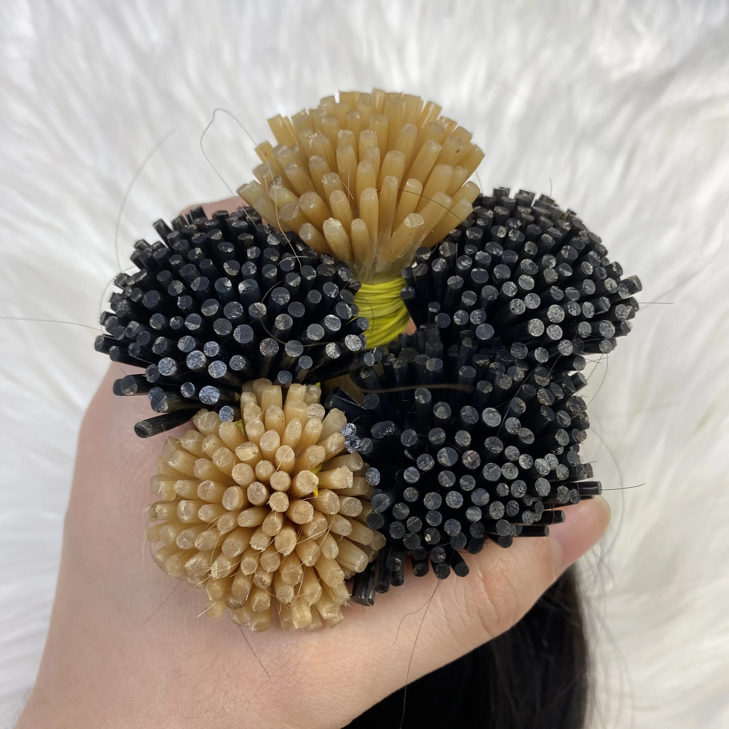 Virgin human hair easy Micro Ring/Links/Loop/Beads Hair Extensions, natural black, blonde I-tip human hair extensions