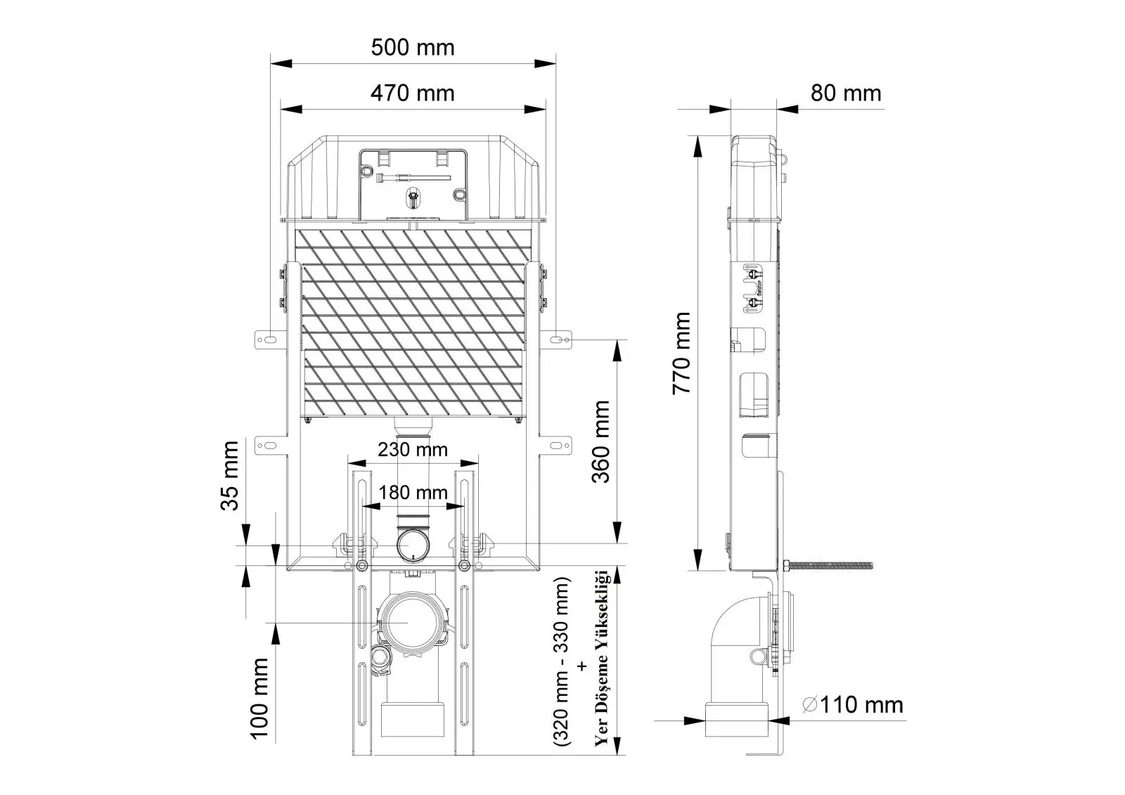 Слим 80 двойного смыва смывной бачок с креплением к стене