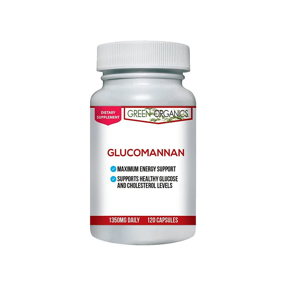 Зеленые органические капсулы глюкоманана из корневого порошка конжака для поддержки потери веса и подавления аппетита