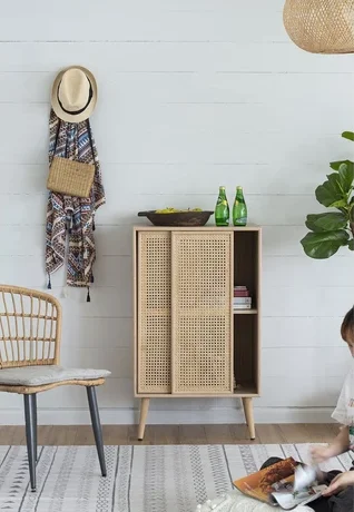 Manufacturer high quality modern design natural rattan wood cabinet living room furniture from Vietnam