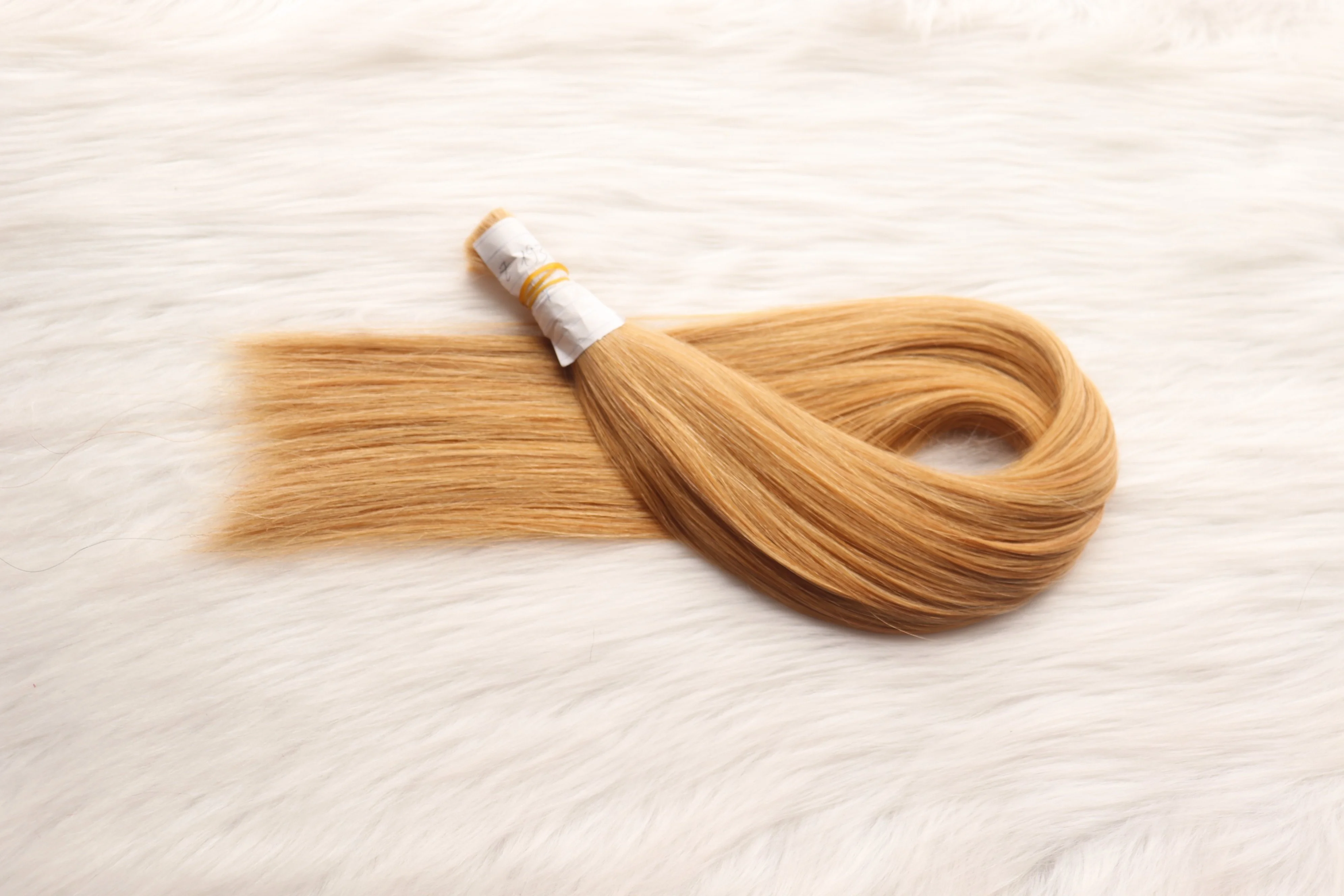 Double Drawn Blonde Color Straight Luxury Bulk 100% Vietnamese Human Hair Extensions With Whole Sale Price