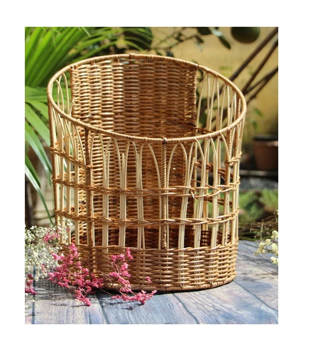 New Style Handmade Large Capacity Rattan Wicker Laundry Storage Basket With Handle from Vietnam Cheap Price