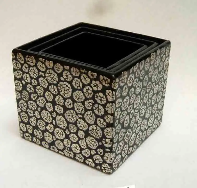 
Set of 3 square egg-cell containers, Vietnam handicrafts, suitable for houseware, home-decor, tableware, kitchenware. 