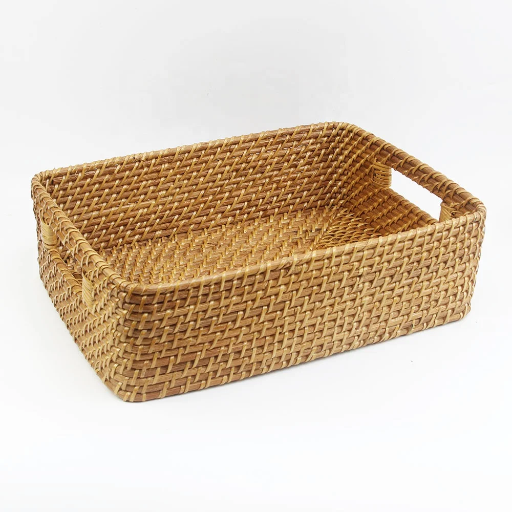 2022 Hot Selling Natural Material Rattan Basket Handwoven Storage Baskets Dry Food Container Storage Baskets  Made In Vietnam
