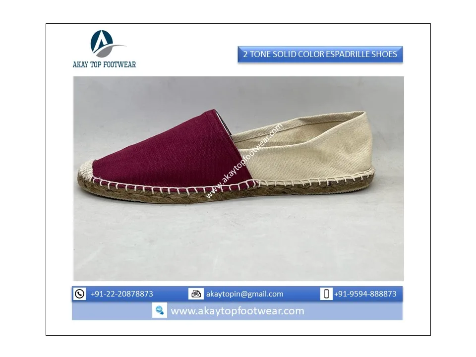 INDIAN MANUFACTURER SELLING LATEST 2022 ELEGANCE DESIGN CLASSY LOOK 2 TONE SOLID COLOR ESPADRILLE AVAILABLE AT WHOLESALE PRICE