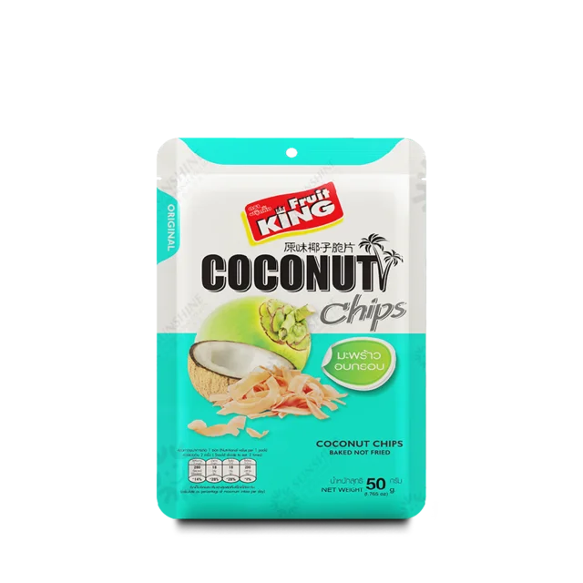 No Preservative No Sugar Natural Sweet Premium Quality Roasted Coconut Chips 50g Per Serving Pack From Thailand