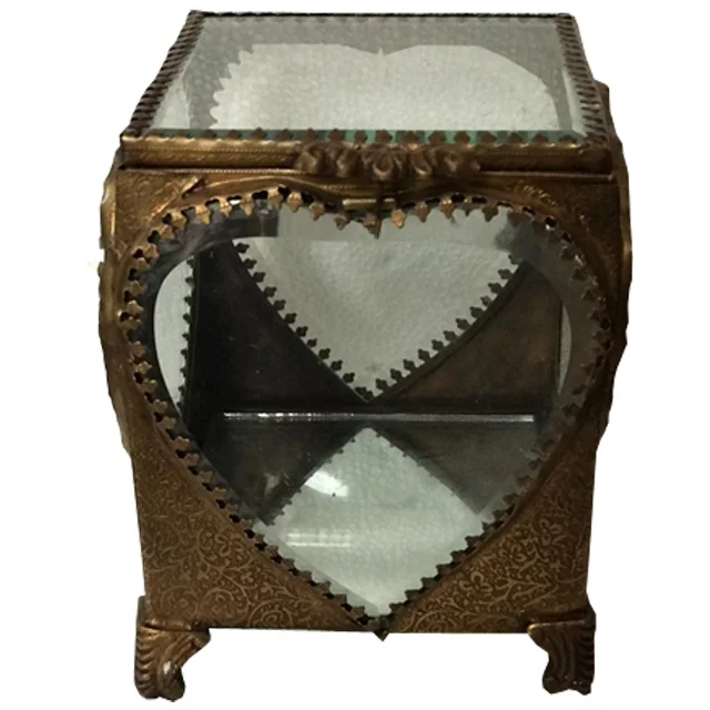 
Handmade Decorated Best Quality Indian Vintage Stylish Brass And Glass Made Home Decorated Storage Jewelry Box 
