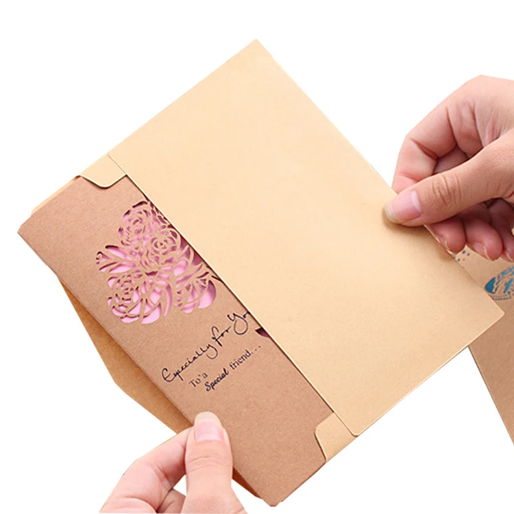 Fancy Special Texture Paper Custom Gold Foil Birthday Card Bulk Thank You Card Handwring Greeting Cards