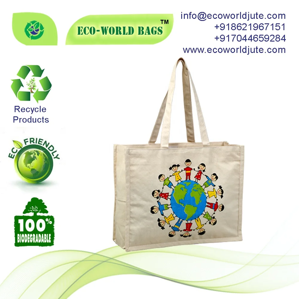 Printed Cotton Canvas Bag Woven Purses Totes Canvas Fabric 100% Cotton bleached bag eco-friendly reusable canvas bag