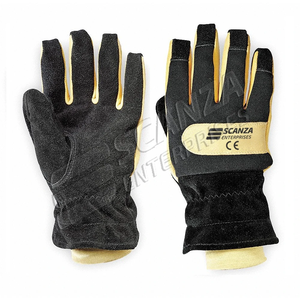 Fire Fighting Gloves Flame Retardant Lining Fabric Anti Temperature Rescue Fire Proof Gloves Sewn Heat Resistant Protection