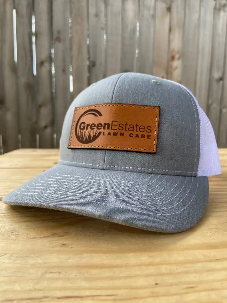 Custom Logo Engraved Leather Patch 6 Panels Trucker Hats Gorras Custom Patches Fishing Lover Sport Caps Vietnam Headwear Caps