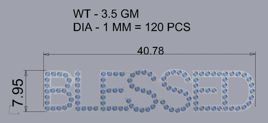 Single Line Diamond 925 Sterling Silver Initial BLESSED Handmade Fashion Necklace Jewelry Supplier & Manufacturer