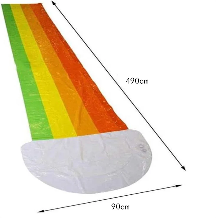 Water Slide Factory Wholesale PVC Rainbow color Backyards Water Splash Slide Lawn Water Slide For Kids Children