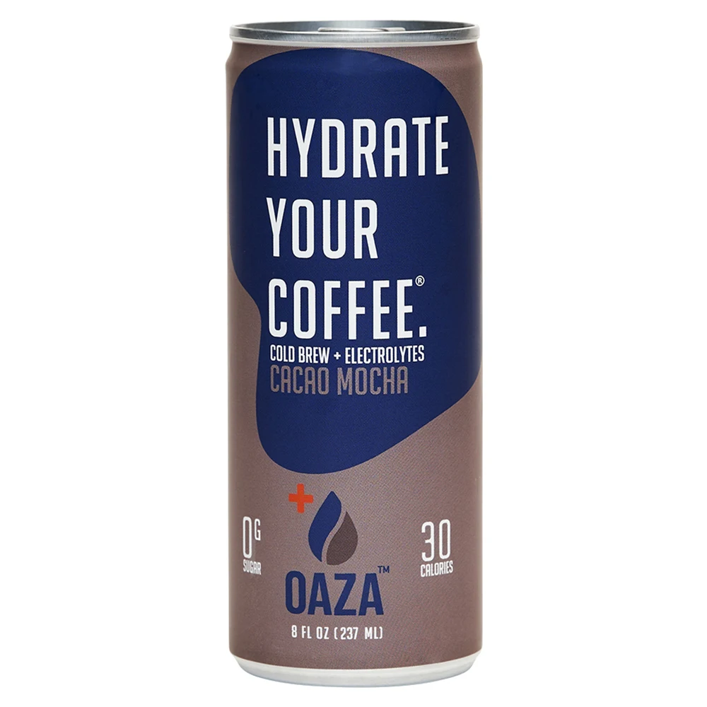 OAZA High Performance Cold Brew Hydrate Your Coffee Ready to Drink Cacao Mocha 8 Fl Oz Pack of 12
