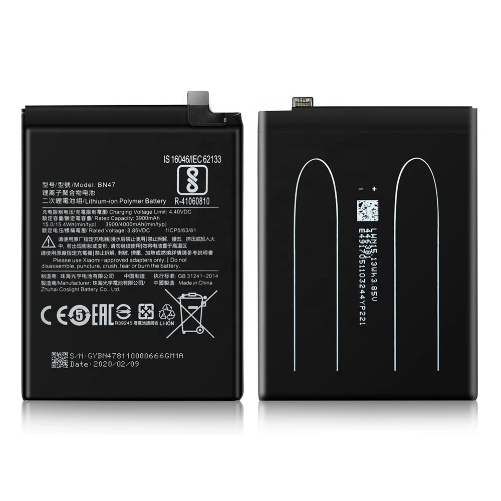 Аккумулятор BN47 для Xiaomi Redmi 6 Pro/XiaoMi Mi A2 Lite, 3900/4000 мАч, высококачественные оригинальные аккумуляторы Xiao Mi, аккумулятор лучшего качества