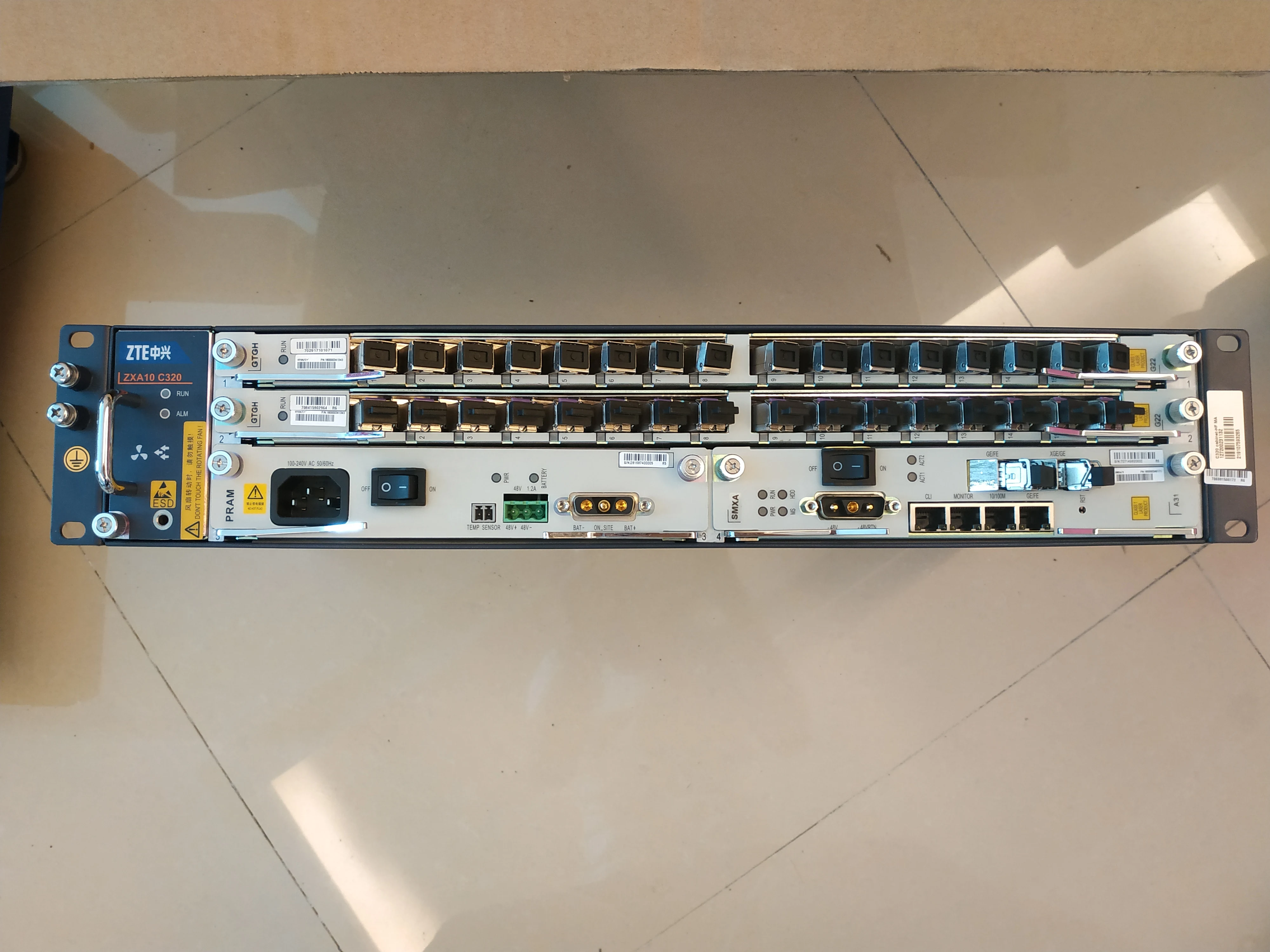 Оригинальная новая карта OLT C320 GPON GTGH GTGO с 16 портами модулями C +/C ++ для ZTE