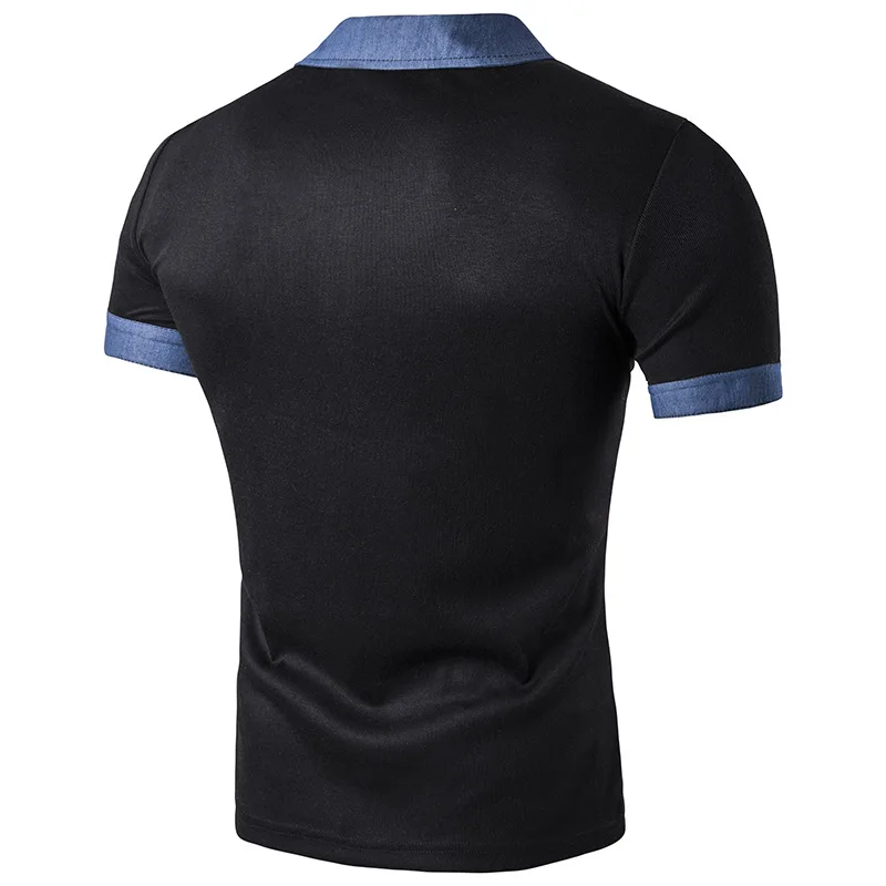 Europe Style Summer Men Chest With Pocket Button Polo Shirt Tops