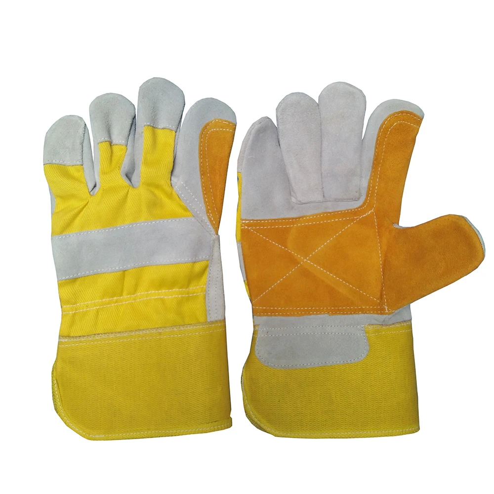 Double Palm Split Leather Construction Working Gloves Rigger Gloves