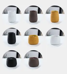 INS morandi solid brushed matte ceramic candle jar empty DIY pottery and porcelain candle container jar