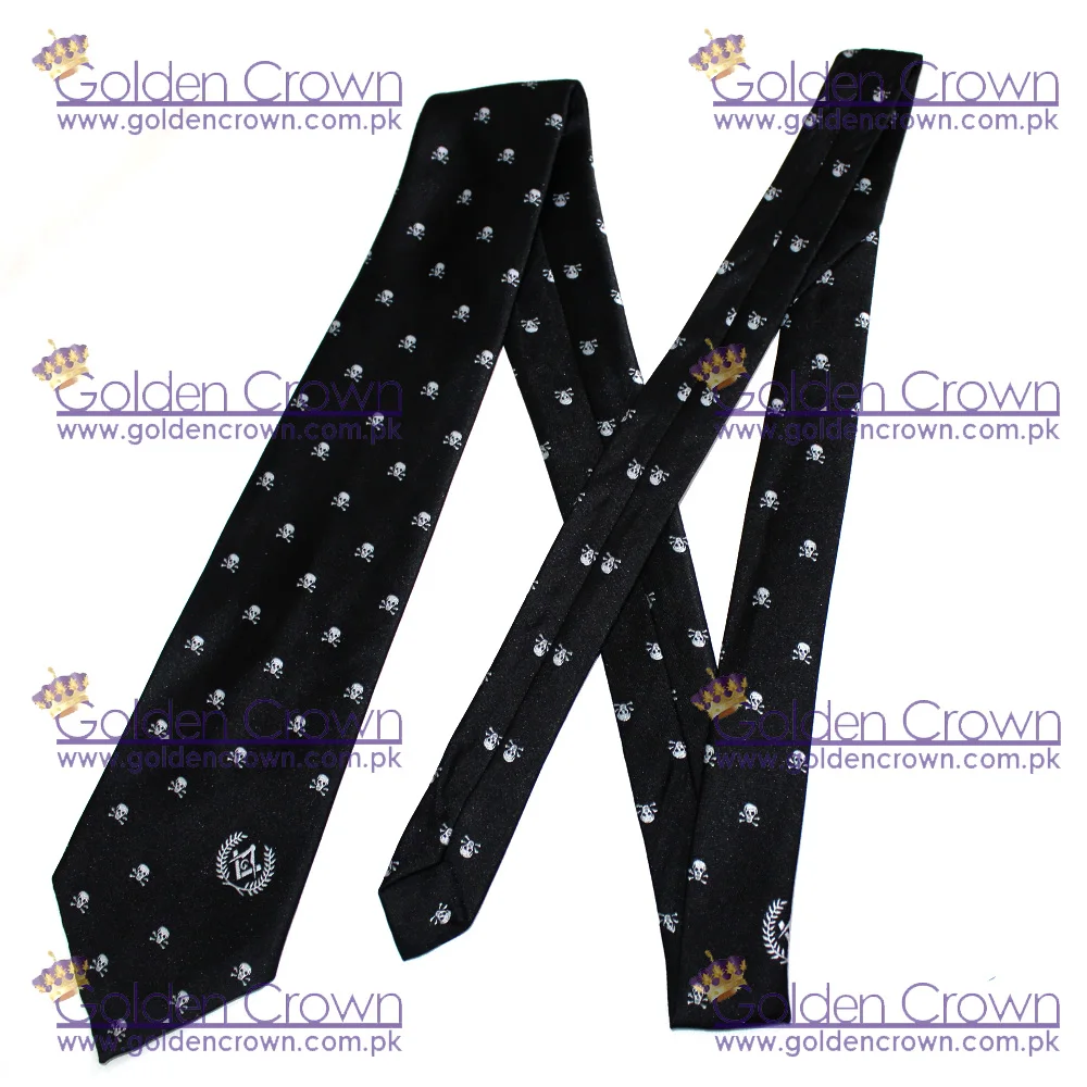 Масонская атрибутика Freemason галстук с черепом кость | Мужской Шелковый