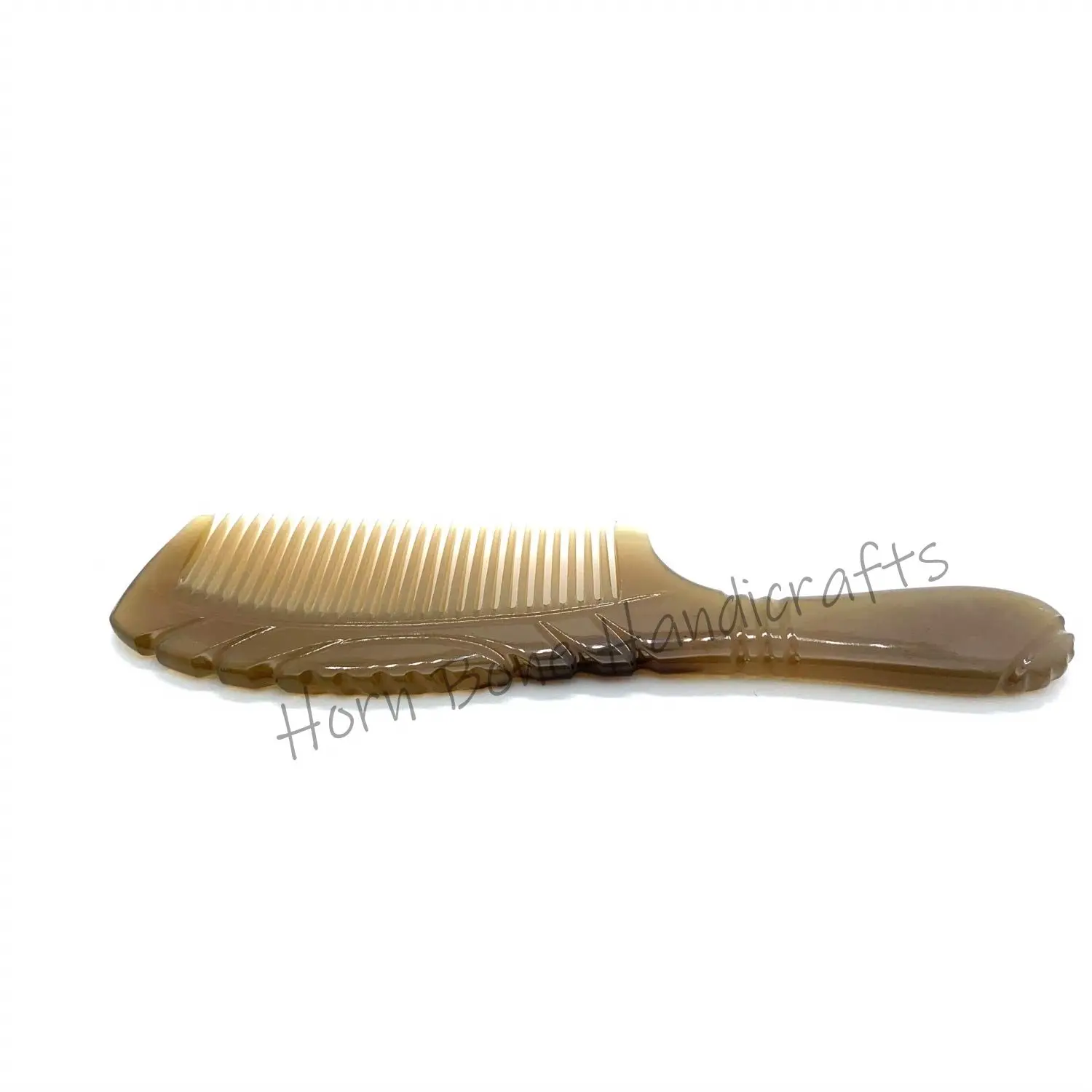 New Arrival Natural Horn Hair Comb with Handle Professional Detangling Fine Tooth Durable Comb 100% Natural Carved Horn Comb