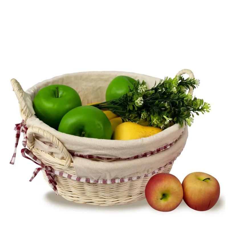 High Quality Rattan Storage Tray Round Basket Rattan Tray Wicker Basket Bread Fruit Storage Woven Round Storage Basket Tea Fruit