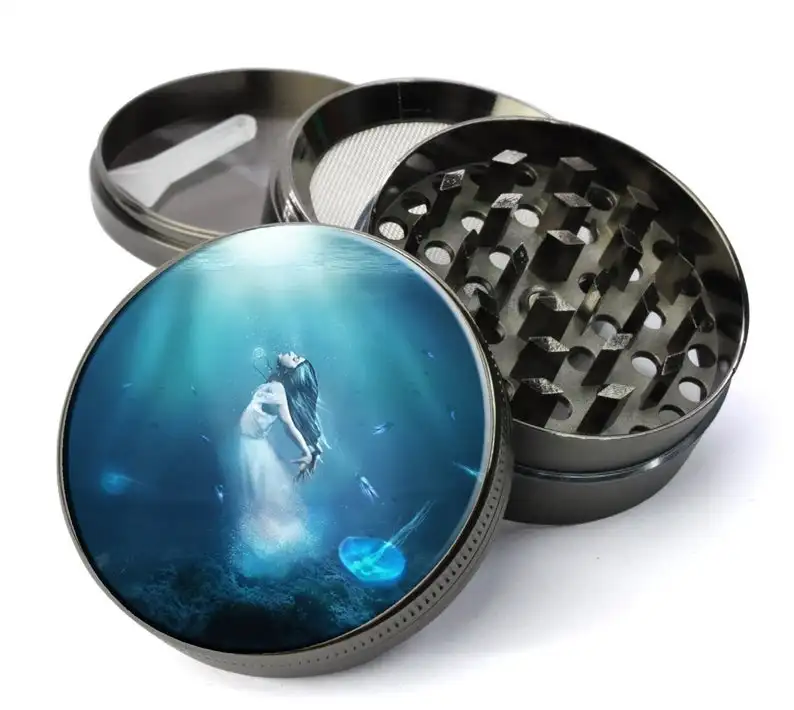
Woman Under Water Extra Large 5 Piece Spice Tobacco Herb Grinder with Pollen/Keef Catcher 