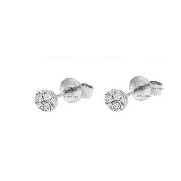 Gold Plated cubic zirconia minimalist round stud earrings solid 925 sterling silver wholesaler supplier bulk order