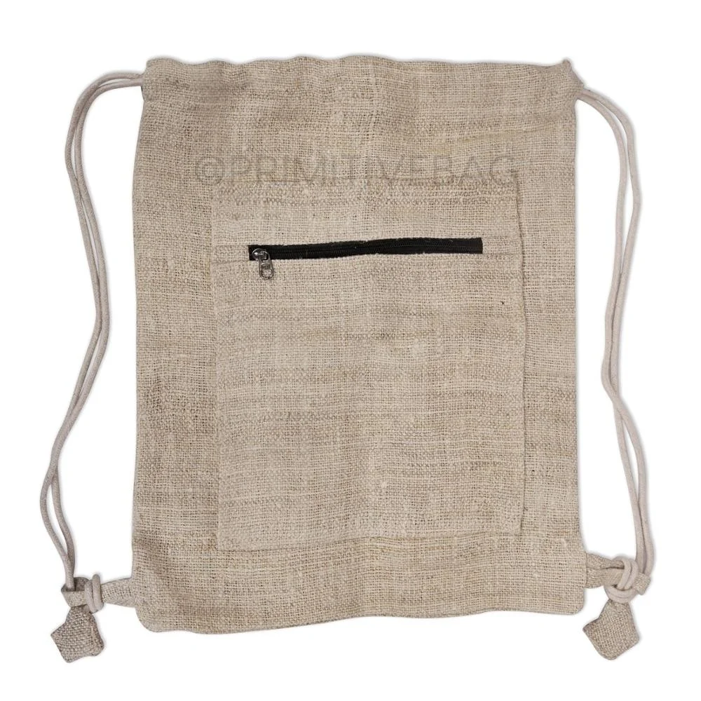 Unisex Hemp Custom Made Drawstring Backpack for Sports Gym Yoga & Cycling Plain Body Shop Ecological Biodegradable Bag