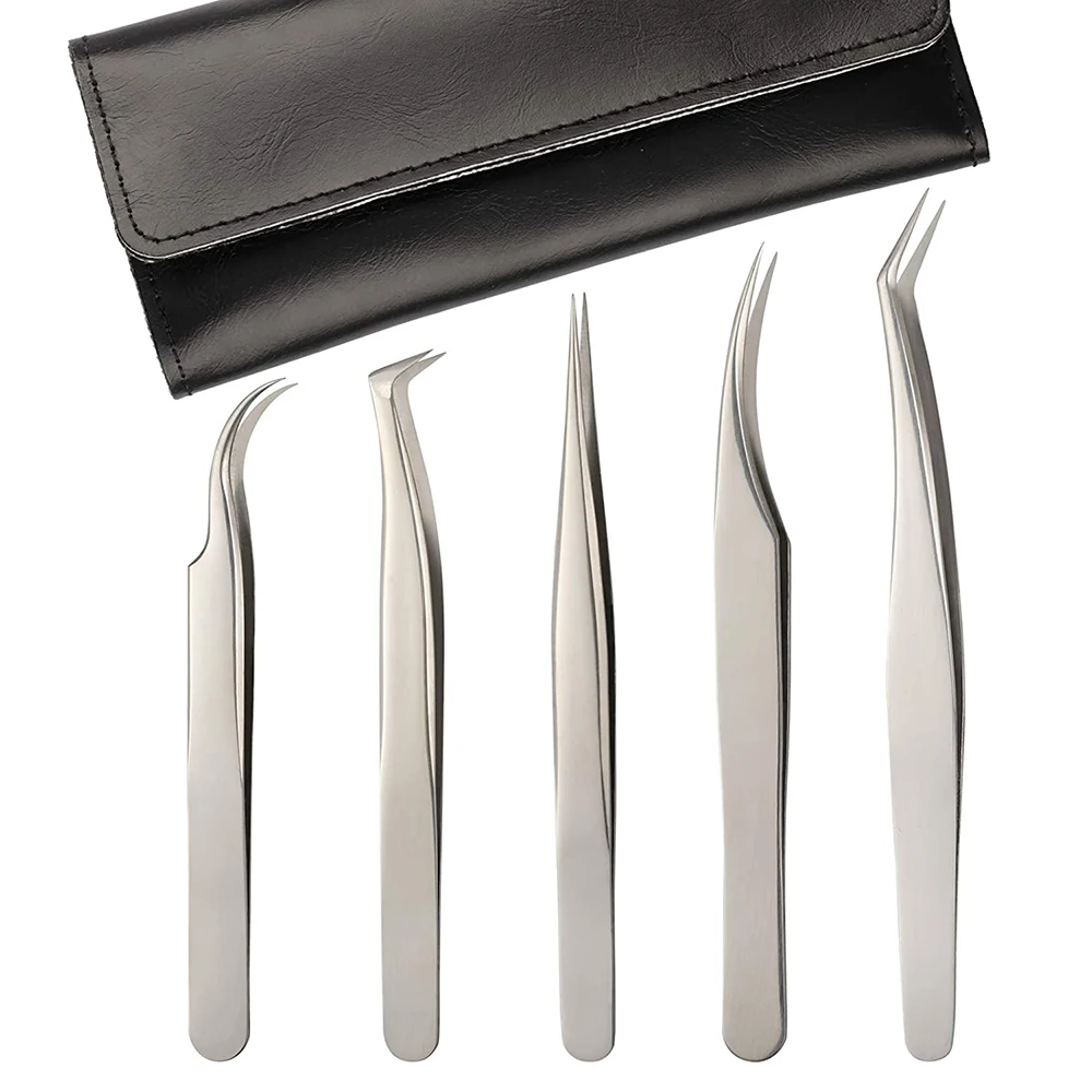 Diamond grip eyelash tweezers with custom logo False Eyelashes & Tools Best Quality Fiber Tips Tweezers