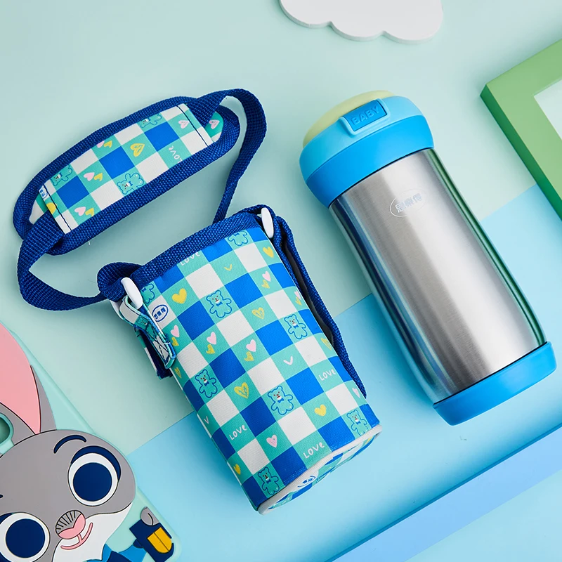 Unbreakable kids straw design thermos stainless steel water bottle vacuum flask