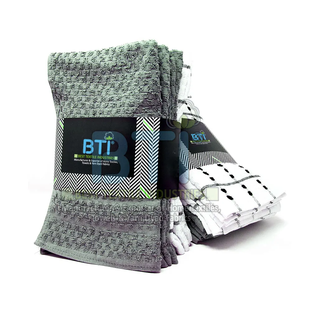 Высококачественное хлопковое толстое и большое кухонное полотенце высокого качества с клетчатой полоской высококачественное чайное