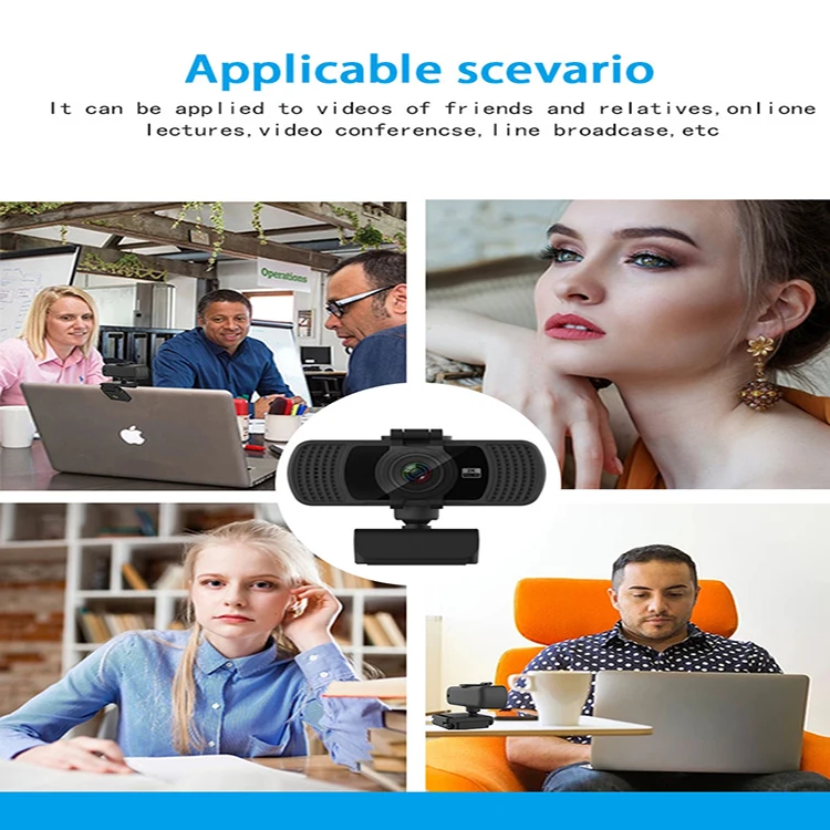 Full HD 2K Webcam Built-in Stereo Microphone clear Cutput Pc