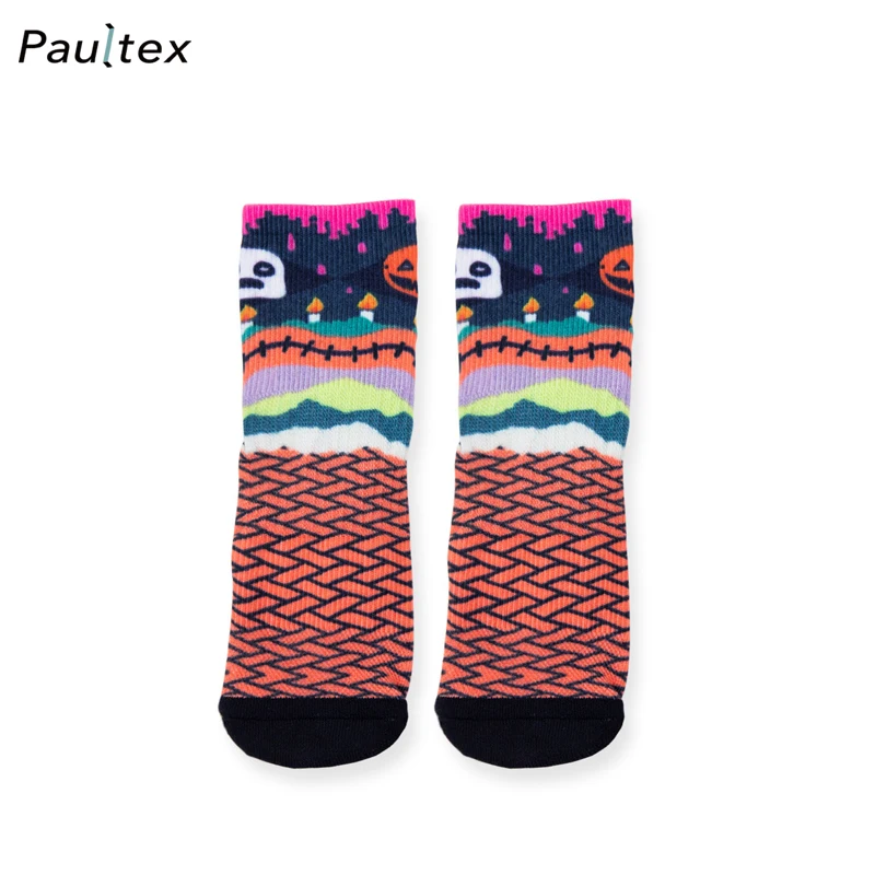 OEM Halloween Pumpkin Colorful Fun Happy Socks for Kids