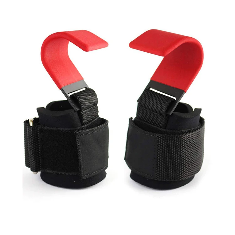 Men Women Bodybuilding Power Weight Lifting Hooks Pull Ups dead-lift customized Weightlifting Grip Wrist Straps
