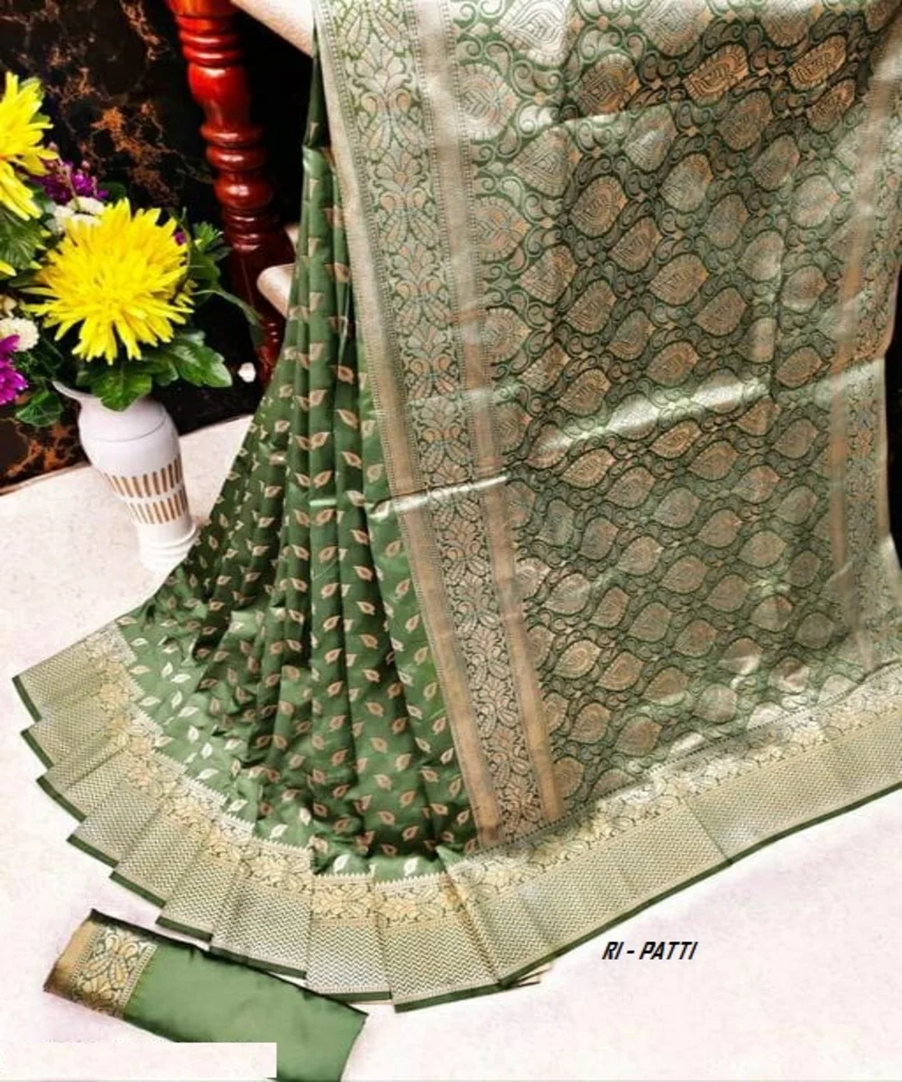 Banarasi silk jacquard saree with blouse women wear ladies party festival daily wear soft cotton silk sari wholesale low price