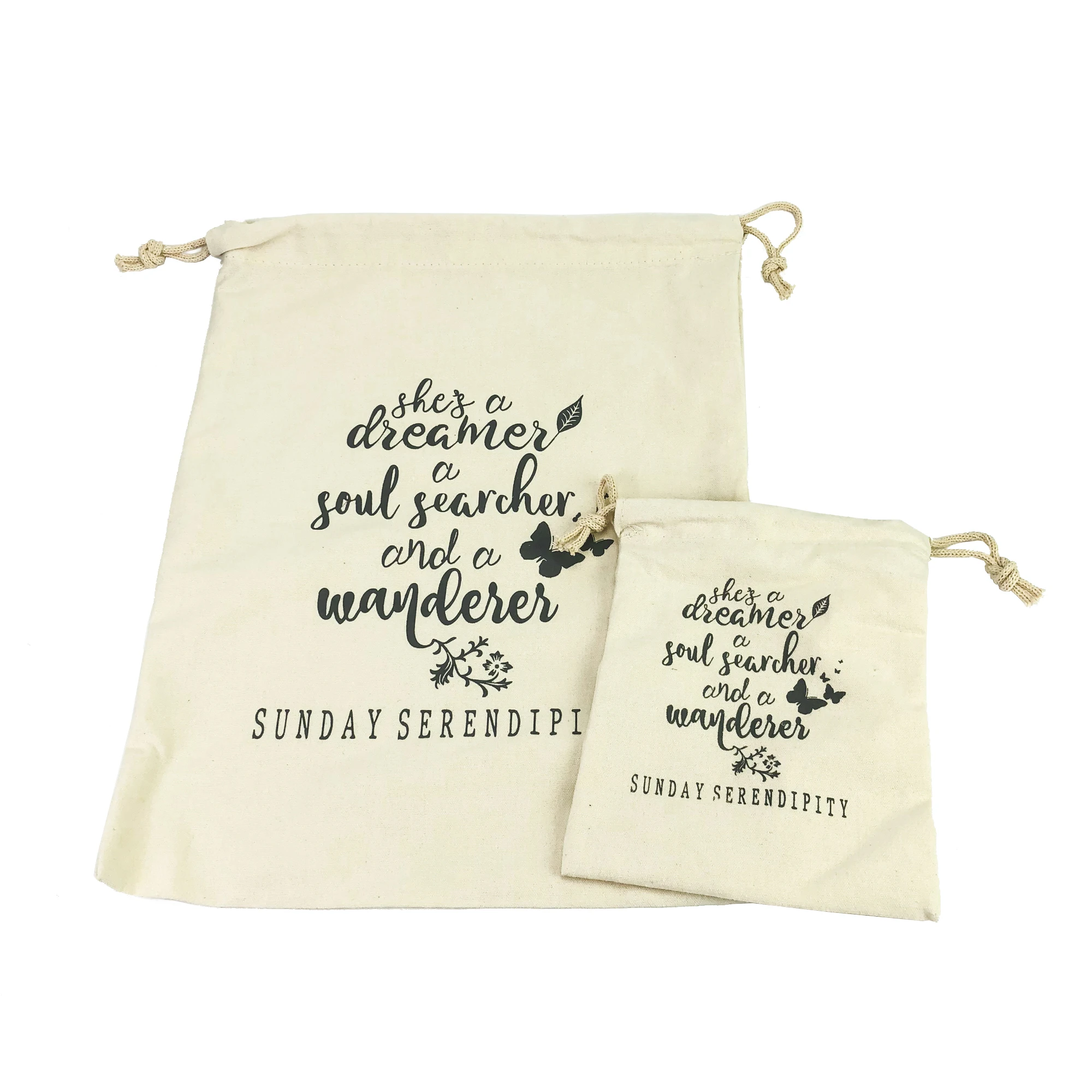 Custom Cotton Bags with Drawstring Produce Bulk Gift Bag Jewelry Pouch for Party Wedding Home Storage